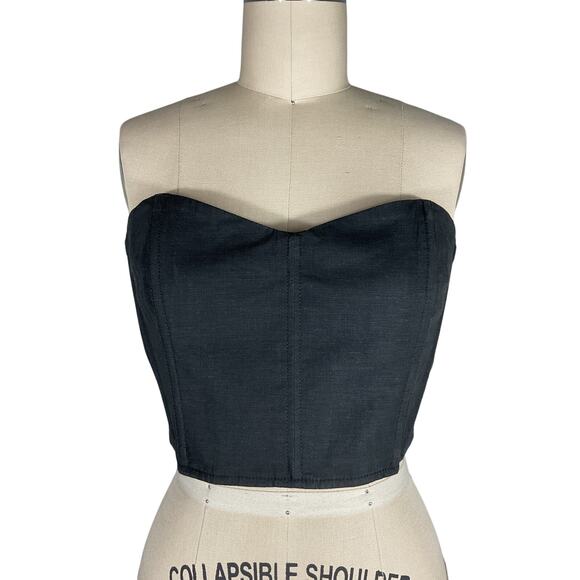 L'Academie 'Ember' Black Viscose Corset Top Size M - NWT - Picture 2 of 6